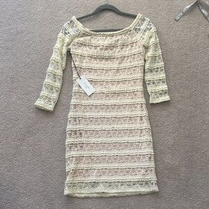 ALI & JAY Lace Dress in Cream and Pink